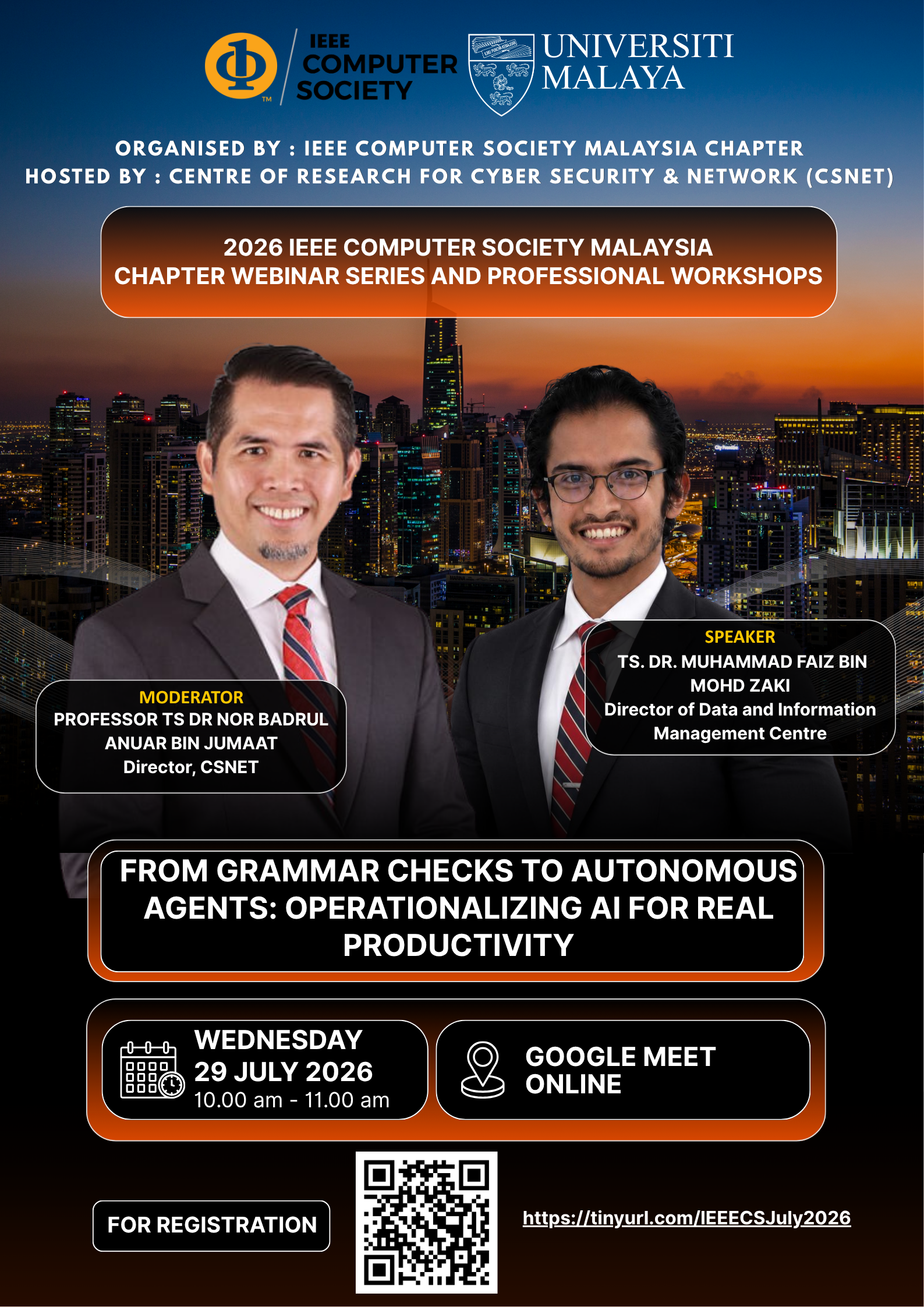 Webinar poster: From Grammar Checks to Autonomous Agents, 29 July 2026